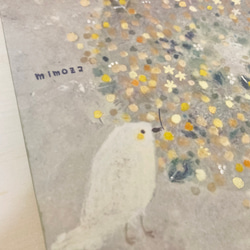 再販　白い鳥の18cm  panel ・ミモザのリース 2枚目の画像