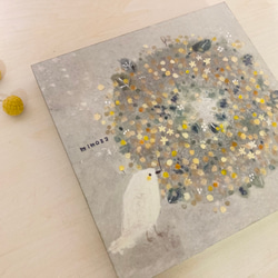 再販　白い鳥の18cm  panel ・ミモザのリース 5枚目の画像