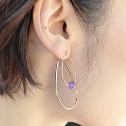 2way吊式耳環[14KGF]紫水晶 第4張的照片