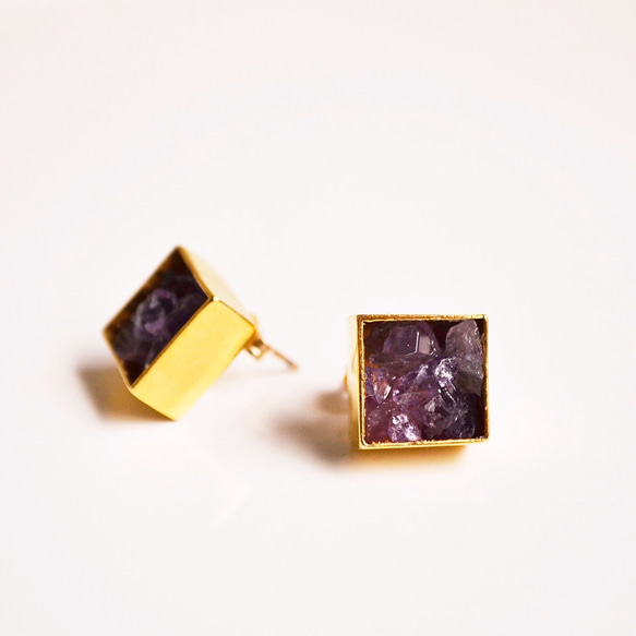 乾果紫水晶耳環/耳環 第1張的照片