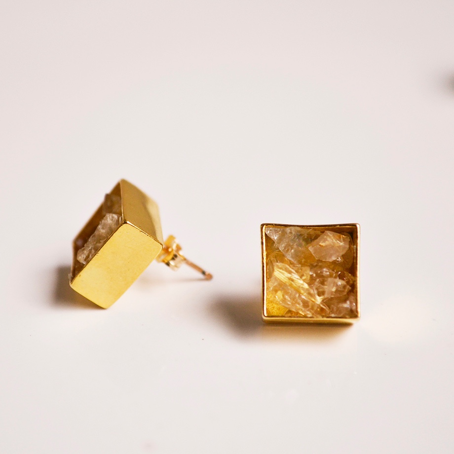 ドライフルーツ シトリン  ピアス・イヤリング