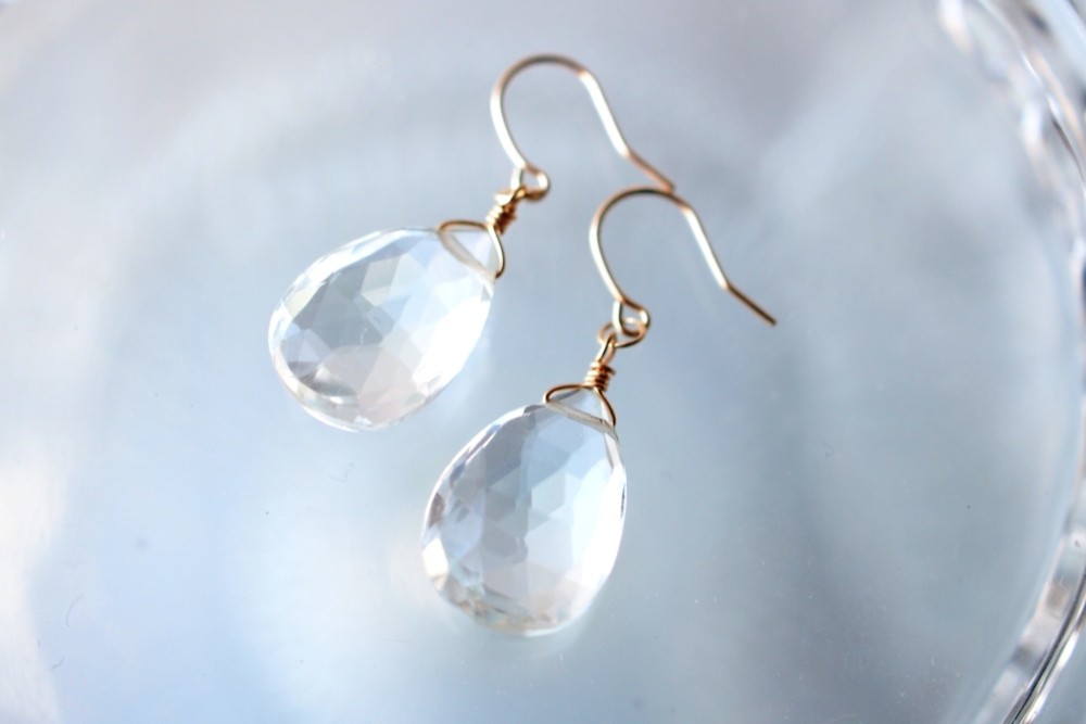 K10YG ホワイトトパーズ ピアス CATPK10E001G