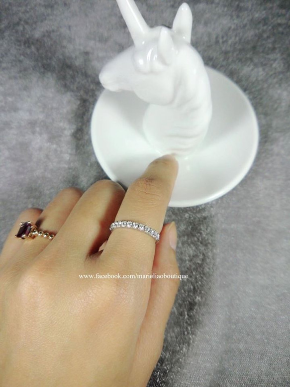 輕奢珠寶 18K白金鑽石線戒 The Classic 18K Diamonds Ring 第1張的照片