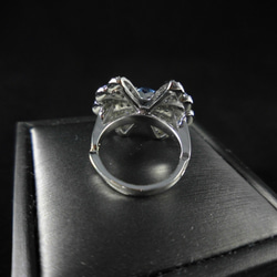 カスタムジュエリー14Kブルーリボンダイヤモンドリングサファイアブルーリボンダイヤモンドリング 4枚目の画像