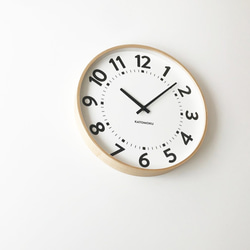 KATOMOKU plywood clock 17 ナチュラル km-106NARC 電波時計 連続秒針 1枚目の画像