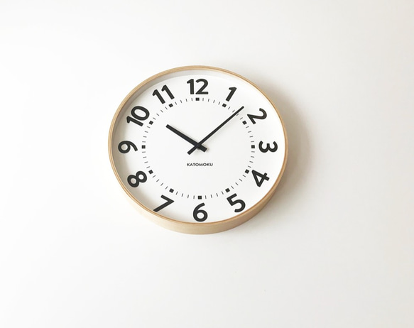 KATOMOKU plywood clock 17 ナチュラル km-106NARC 電波時計 連続秒針 2枚目の画像