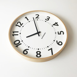 KATOMOKU plywood clock 17 ナチュラル km-106NARC 電波時計 連続秒針 4枚目の画像