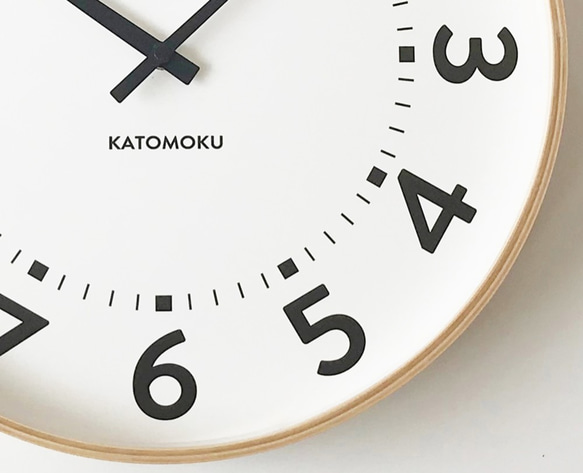 KATOMOKU plywood clock 17 ナチュラル km-106NARC 電波時計 連続秒針 6枚目の画像