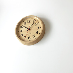 KATOMOKU muku clock 15 ナチュラル km-107NARC シナ文字盤 電波時計 連続秒針 3枚目の画像