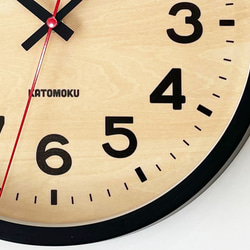 KATOMOKU muku clock 15 ブラック km-107BLRC シナ文字盤 電波時計 連続秒針 10枚目の画像