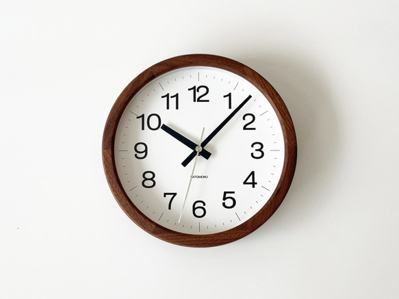KATOMOKU muku clock 16 ウォールナット km-108WARC 電波時計 連続秒針 掛け時計 4枚目の画像
