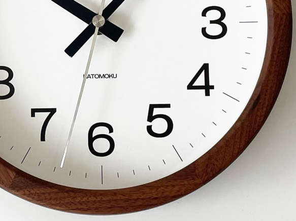 KATOMOKU muku clock 16 ウォールナット km-108WARC 電波時計 連続秒針 掛け時計 8枚目の画像