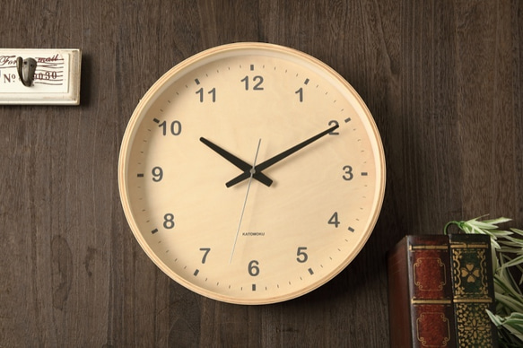 KATOMOKU plywood wall clock km-34L 1枚目の画像