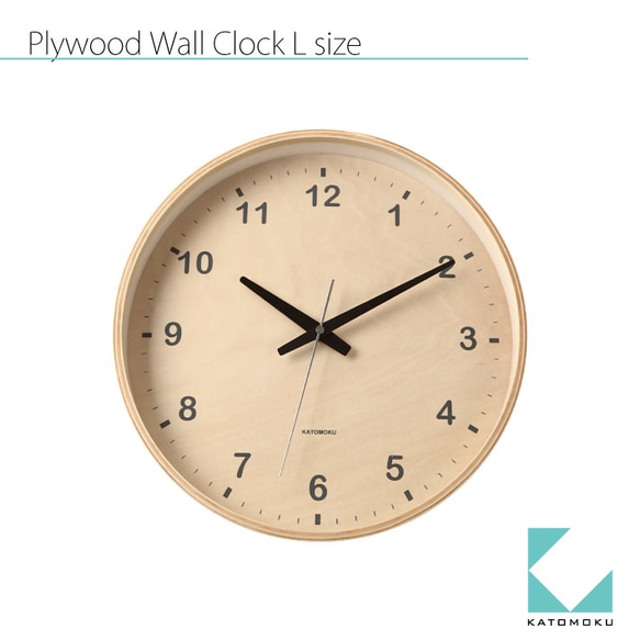 KATOMOKU plywood wall clock km-34L 6枚目の画像