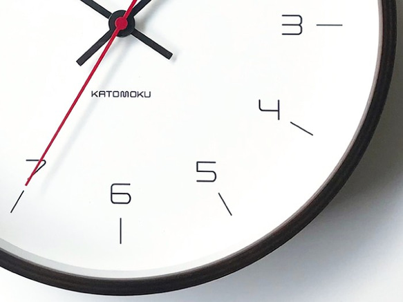 KATOMOKU plywood clock 16 ブラウン km-105BRRC電波時計 連続秒針 7枚目の画像