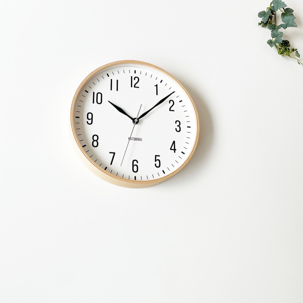KATOMOKU plywood clock 19 ナチュラル km-111NA 掛け時計 木製 静か オシャレ