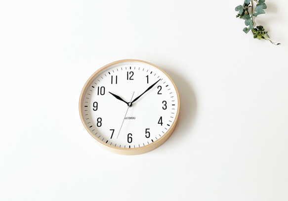 KATOMOKU plywood clock 19 ナチュラル km-111NARC  電波時計 2枚目の画像