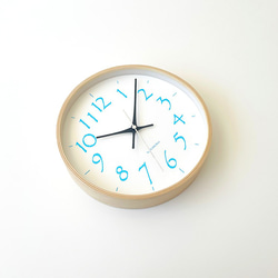 KATOMOKU plywood clock 20 ライトブルー km-119LBRC 電波時計 掛け時計 連続秒針 5枚目の画像