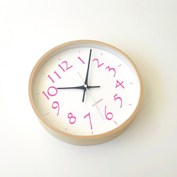 KATOMOKU plywood clock 20 ライトピンク km-119LP  掛け時計 連続秒針 5枚目の画像