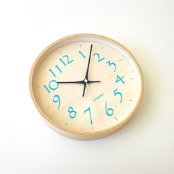 KATOMOKU plywood clock 21 ライトブルー km-120LBRC 電波時計 掛け時計 連続秒針 5枚目の画像
