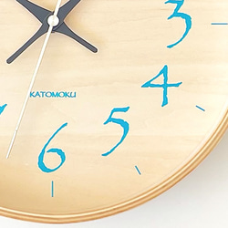 KATOMOKU plywood clock 21 ライトブルー km-120LBRC 電波時計 掛け時計 連続秒針 7枚目の画像