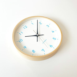 KATOMOKU plywood clock 22 ライトブルー km-121LBRC 電波時計 掛け時計 連続秒針 5枚目の画像
