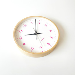 KATOMOKU plywood clock 22 ライトピンク km-121LPRC 電波時計 掛け時計 連続秒針 5枚目の画像