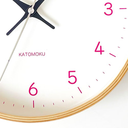 KATOMOKU plywood clock 22 ライトピンク km-121LPRC 電波時計 掛け時計 連続秒針 7枚目の画像