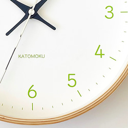 KATOMOKU plywood clock 22 ライトグリーン km-121LGRC 電波時計 掛け時計 連続秒針 7枚目の画像