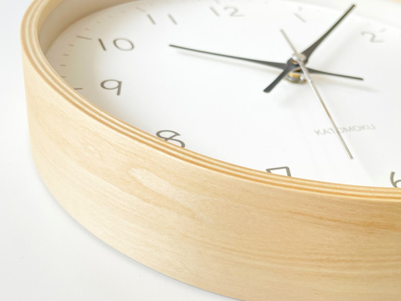 KATOMOKU plywood clock 22 ブラック km-121BLRC 電波時計 掛け時計 連続秒針 6枚目の画像