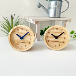 KATOMOKU mini clock 2 ネイビー km-125NV 置き時計 木の時計 4枚目の画像