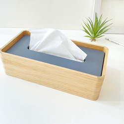 KATOMOKU 紙巾盒 2 雙面 km-122NA 桐木灰色/棕色 第1張的照片