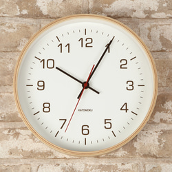 KATOMOKU plywood wall clock 4 km-44N ナチュラル 2枚目の画像