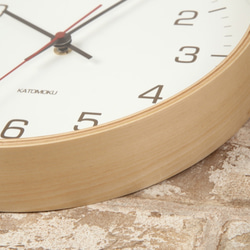 KATOMOKU plywood wall clock 4 km-44N ナチュラル 3枚目の画像