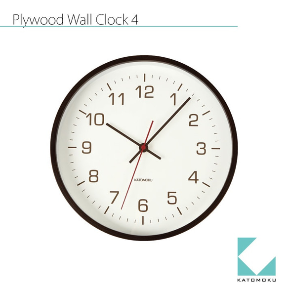 KATOMOKU plywood wall clock 4 km-44B ブラウン 6枚目の画像