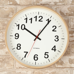 KATOMOKU plywood wall clock 2　Lサイズ　φ304mm 2枚目の画像