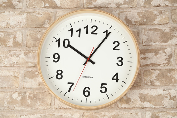 KATOMOKU plywood wall clock 2　Lサイズ　φ304mm 2枚目の画像