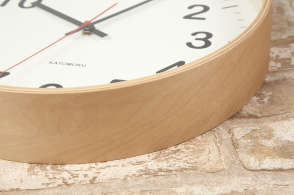 KATOMOKU plywood wall clock 2　Lサイズ　φ304mm 3枚目の画像