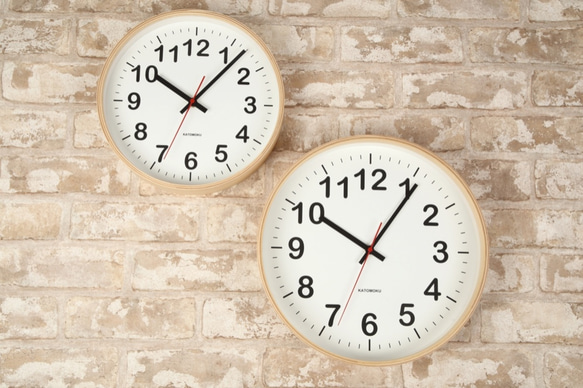 KATOMOKU plywood wall clock 2　Lサイズ　φ304mm 4枚目の画像