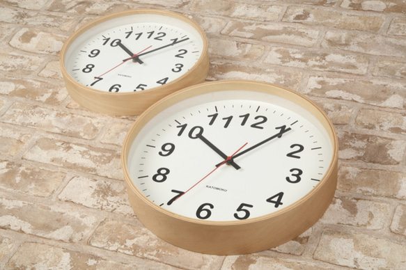 KATOMOKU plywood wall clock 2　Lサイズ　φ304mm 5枚目の画像