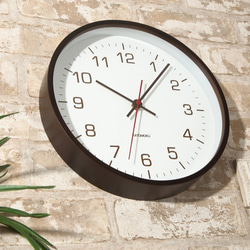 KATOMOKU plywood wall clock 4　ブラウン　電波時計連続秒針タイプ 2枚目の画像