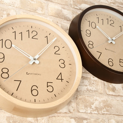 KATOMOKU muku round wall clock 2 電波時計 ナチュラル 5枚目の画像