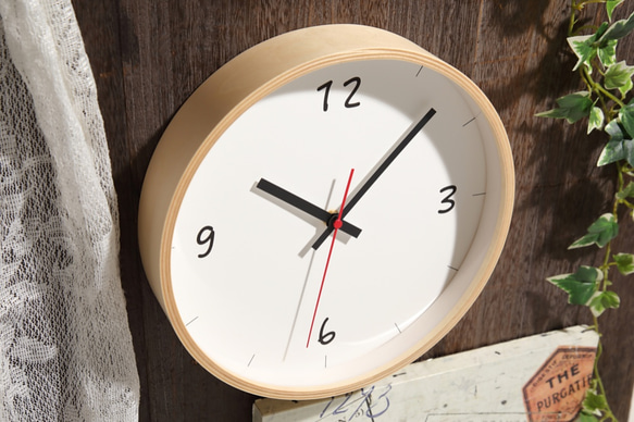 KATOMOKU plywood wall clock 6 km-52N 2枚目の画像