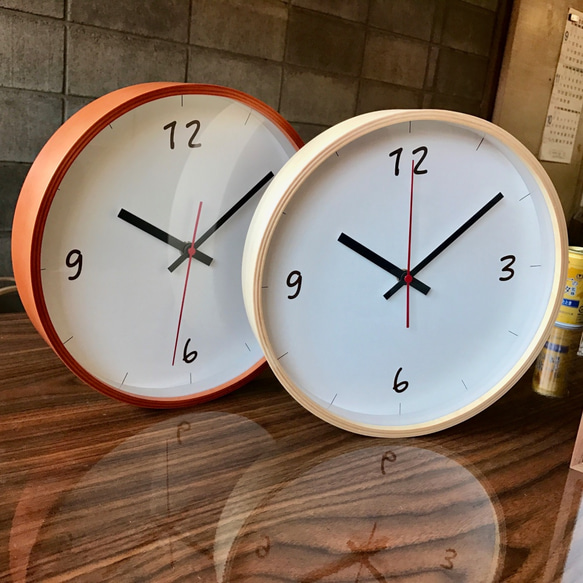 KATOMOKU plywood wall clock 6 km-52LB 3枚目の画像