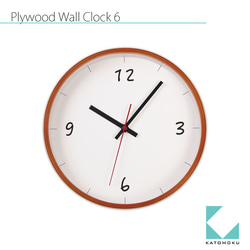 KATOMOKU plywood wall clock 6 km-52LB 5枚目の画像