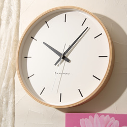 KATOMOKU plywood wall clock 5 電波時計 連続秒針 km-49NRC 1枚目の画像