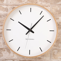 KATOMOKU plywood wall clock 5 電波時計 連続秒針 km-49NRC 3枚目の画像