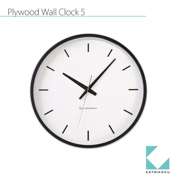 KATOMOKU plywood wall clock 5 電波時計 連続秒針 km-49BRC 5枚目の画像