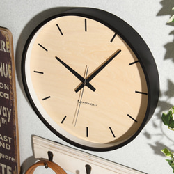 KATOMOKU plywood wall clock 5 電波時計 連続秒針 km-50BRC 2枚目の画像