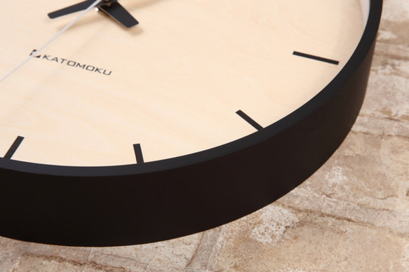 KATOMOKU plywood wall clock 5 電波時計 連続秒針 km-50BRC 4枚目の画像